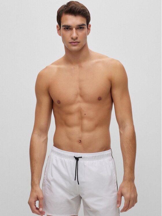 BOSS Boss Плувни шорти Iconic 50491594 Бял Regular Fit