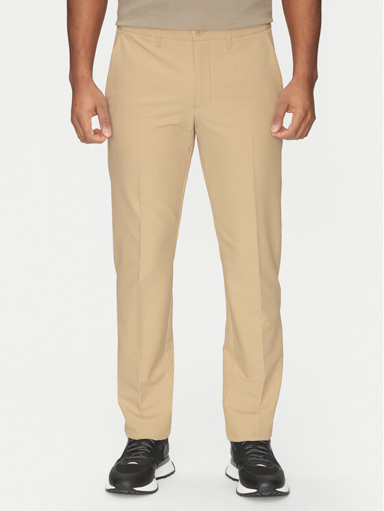 BOSS Bavlnené nohavice T_Commuter 50534303 Béžová Slim Fit