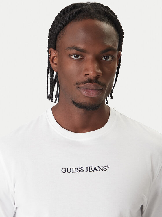 Guess Jeans Guess Jeans Тениска с дълъг ръкав M5RI84 K8HM0 Бял Regular Fit