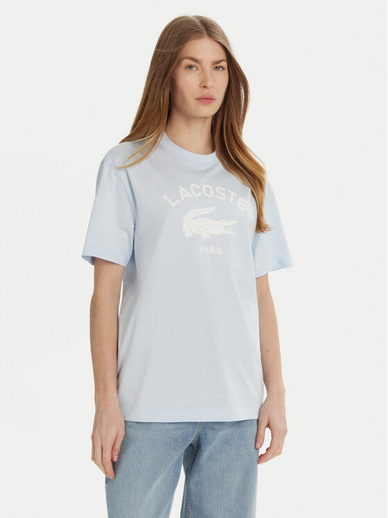 Lacoste T-krekls TH2733 Gaiši zils Regular Fit