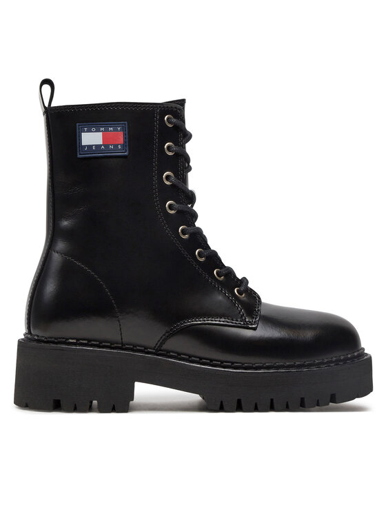 Tommy Jeans Outdoorová obuv Urban Tommy Jeans Lace Up Boot EN0EN01995 Čierna