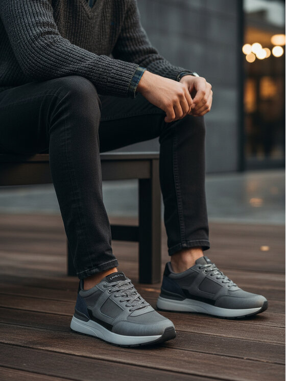 Lanetti Lanetti Sneakersy CEO-REUS-01 Szary