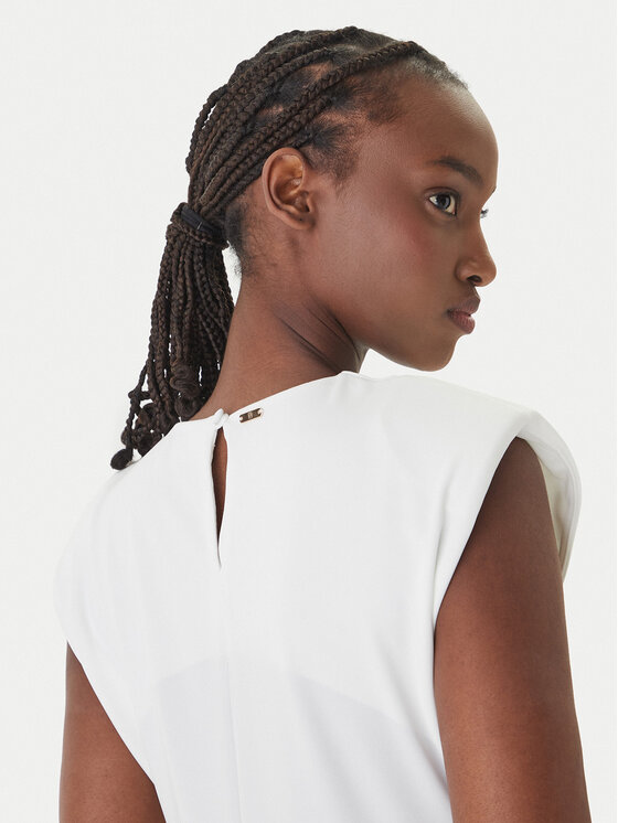 Fracomina Fracomina Koktel haljina FS26SD2008W62601 Bijela Slim Fit