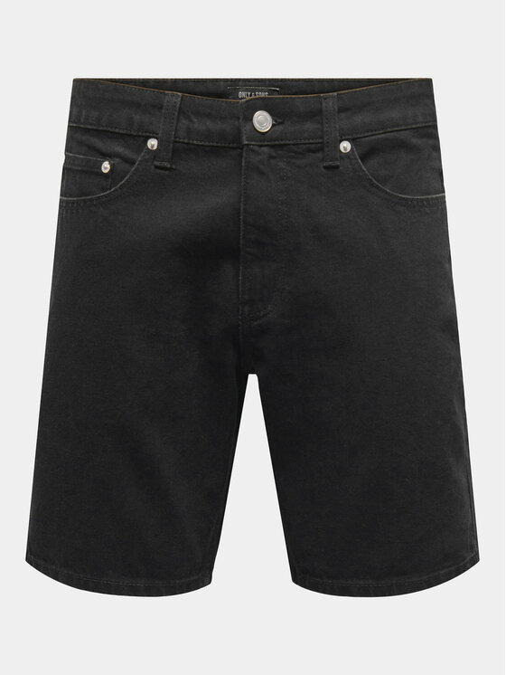 Only & Sons Only & Sons Szorty jeansowe Edge 22028012 Czarny Regular Fit