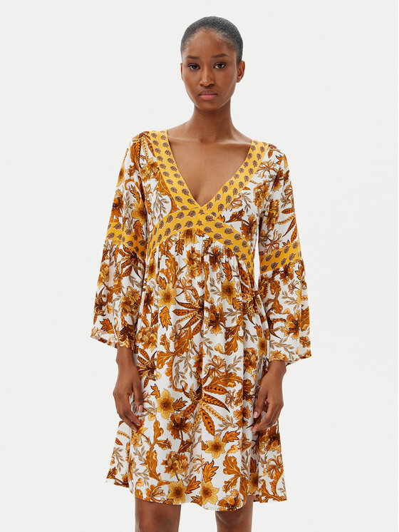 Selmark Selmark Літня сукня BM298 Жовтий Relaxed Fit