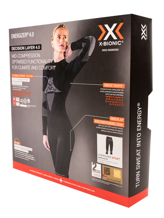 X-Bionic X-Bionic Bielizna termoaktywna dolna Energizer 4.0 NGYP07W19W Czarny Slim Fit
