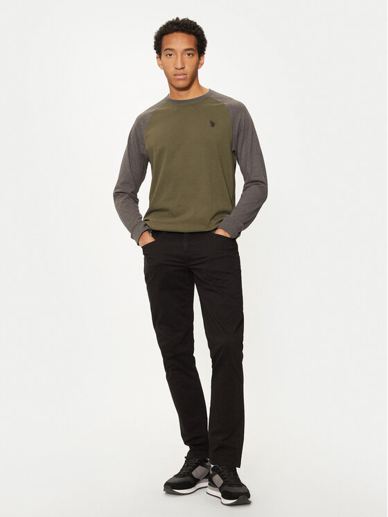 U.S. Polo Assn. U.S. Polo Assn. Pikkade varrukatega T-särk MUP1588 Roheline Regular Fit