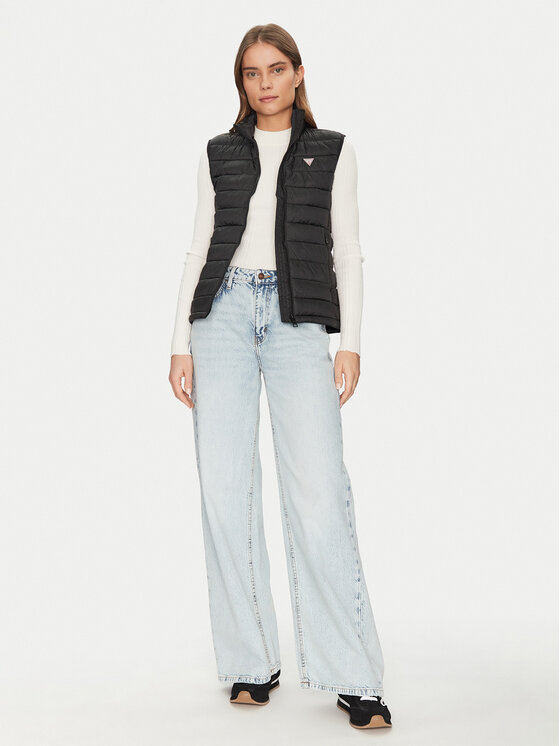 Guess Jeans Guess Jeans Ujjatlan W5RN55 WHAB2 Fekete Regular Fit