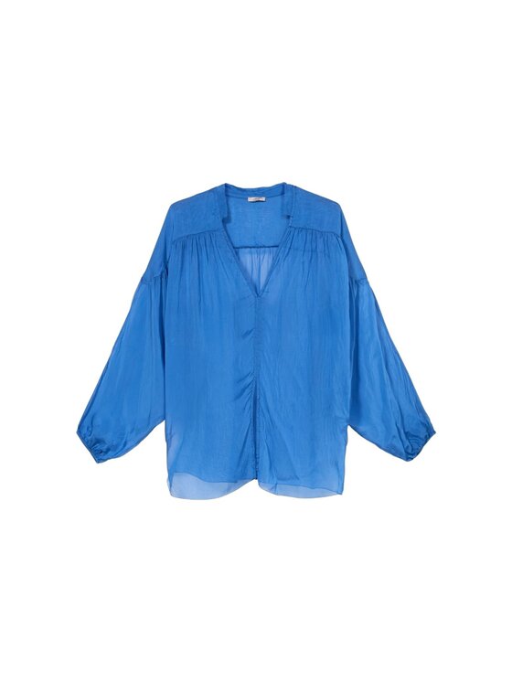 Oltre Oltre Blusa 2228E000331N0G4 Blu Baggy Fit