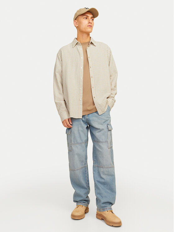 Jack & Jones Jack & Jones Koszula Joshua 12260673 Beżowy Relaxed Fit