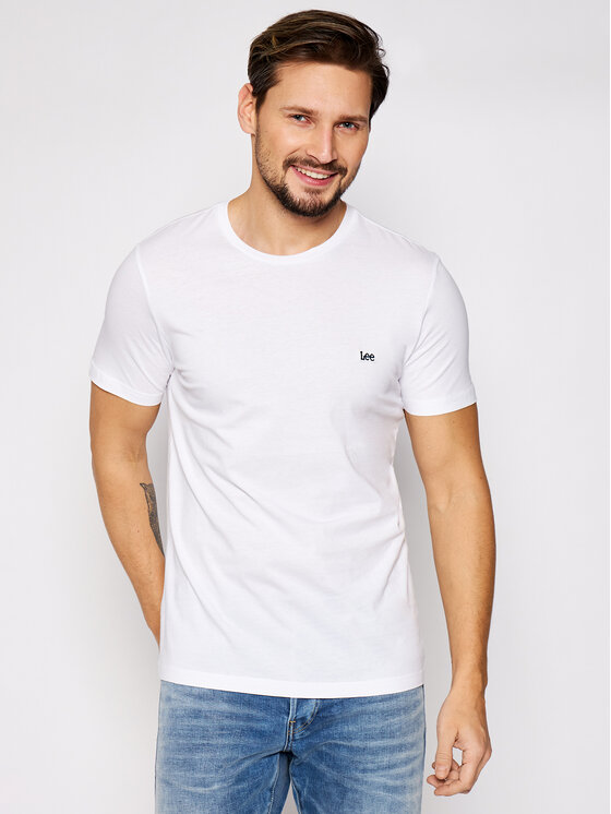 Lee Lee Tričko SS Patch Logo Tee L60UFQ12 112113578 Biela Regular Fit