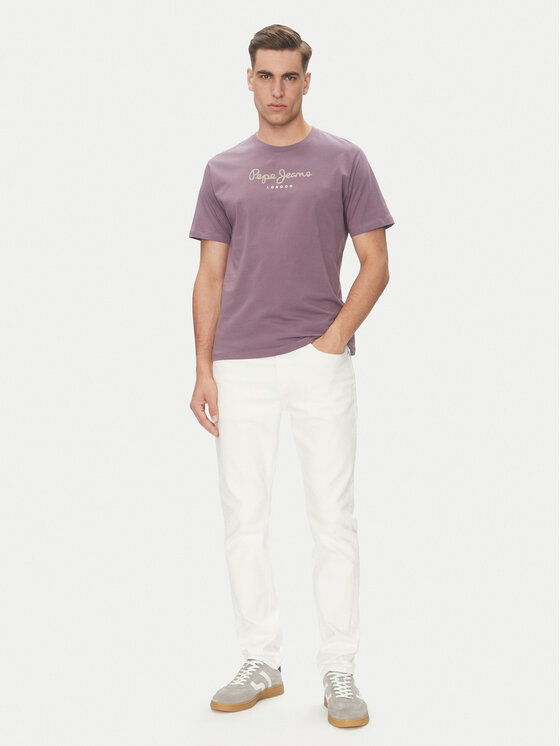Pepe Jeans Pepe Jeans T-Shirt Eggo N PM508208 Fioletowy Regular Fit