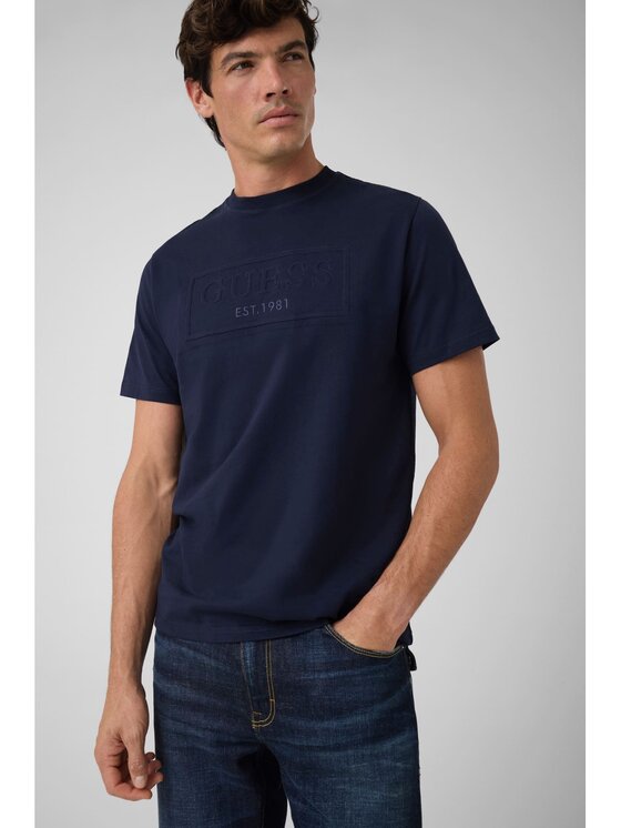 Guess Guess T-Shirt 183984 Modrá Classic Fit