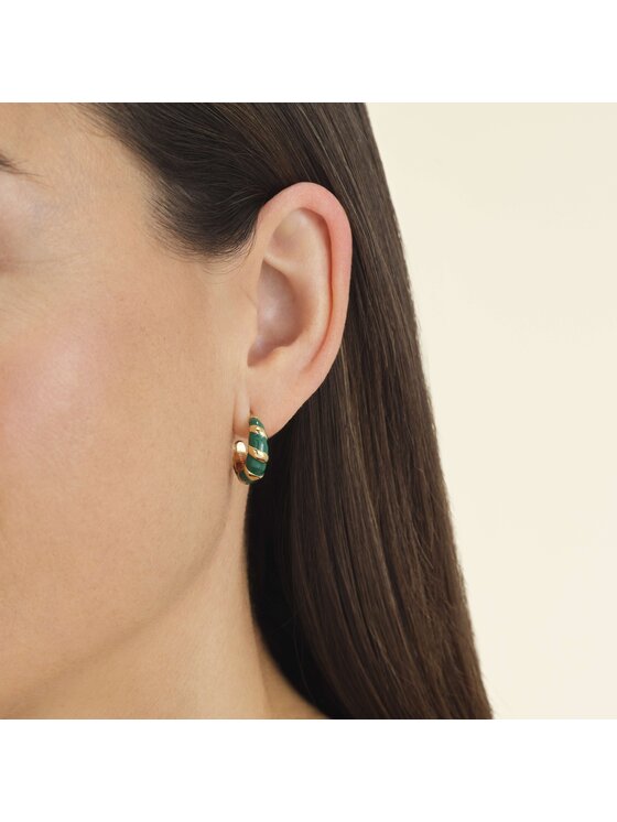 Rosefield Rosefield Kolczyki Emerald Croissant Hoops Złoty