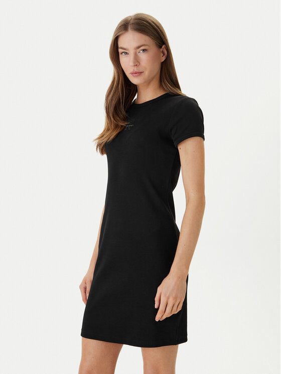 Calvin Klein Jeans Rochie de zi Monologo Baby LV047F241G Negru Slim Fit