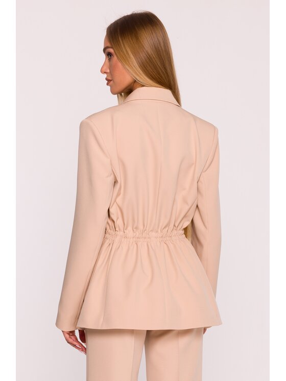 Made of Emotion Made of Emotion Marynarka M873 Beżowy Modern Slim Fit