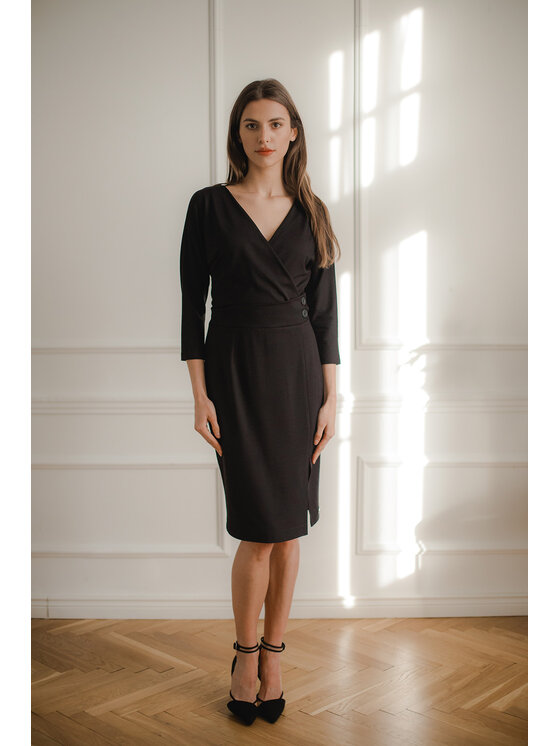 Lenitif Lenitif Vestito L086 Nero Regular Fit