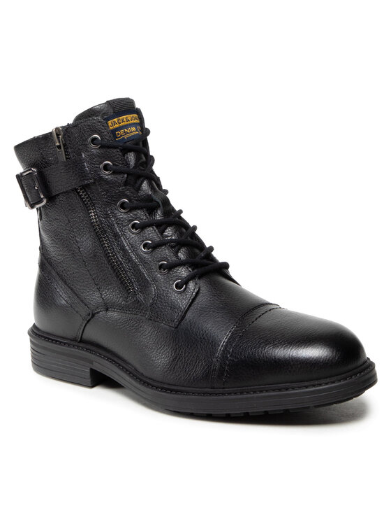 Jack&Jones Zimski škornji Jfwholland Leather 12217007 Črna