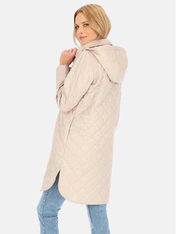 Perso Perso Płaszcz przejściowy BLE241045F Beżowy Regular Fit