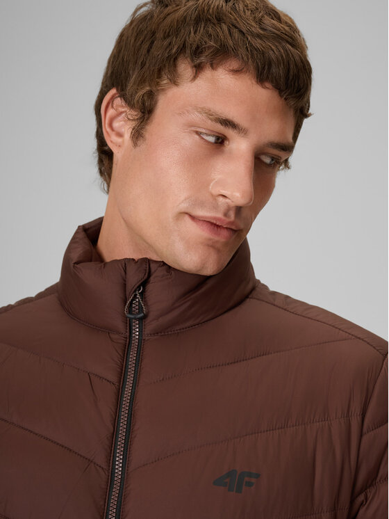 4F 4F Kurtka puchowa BASIC+ Brązowy ciemny Regular Fit