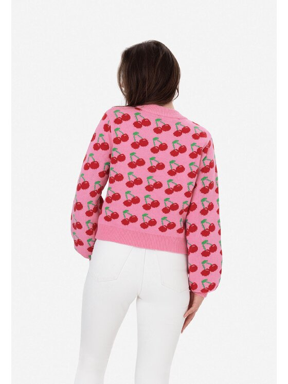 LAURELLA LAURELLA Sweter 6TU001 Różowy Regular Fit
