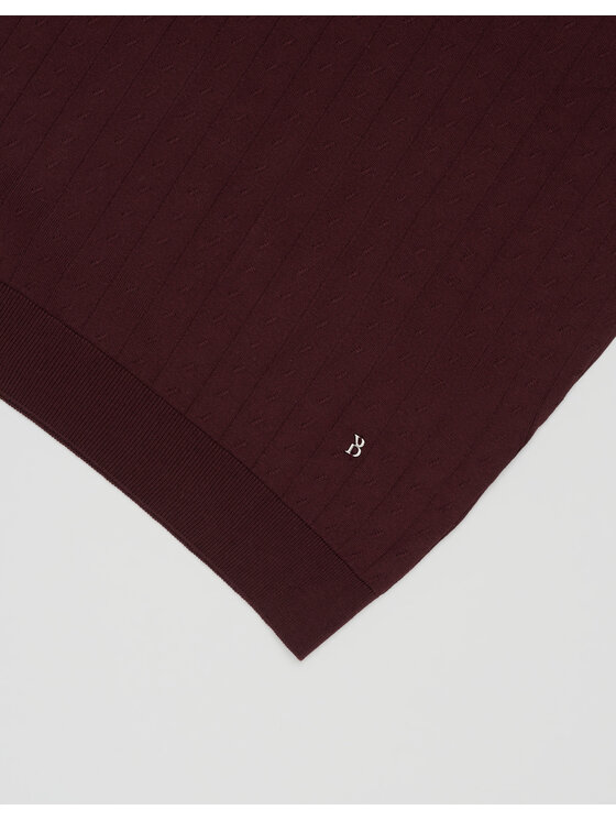 Borgio Borgio T-Shirt Telve Bordowy Slim Fit