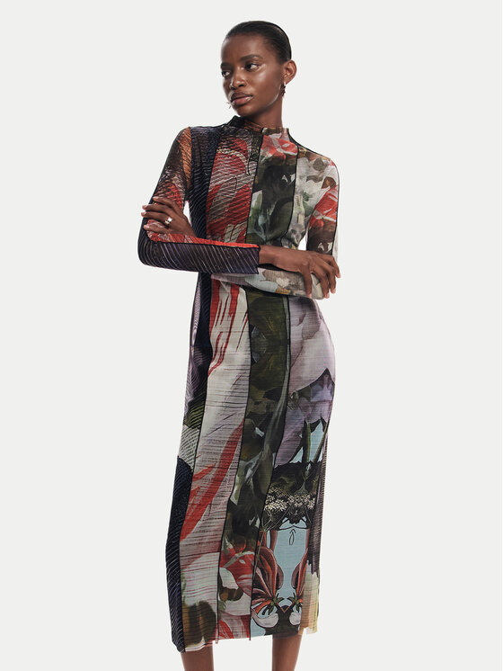 Desigual Desigual Rochie de zi Carson 24WWVK59 Colorat Slim Fit