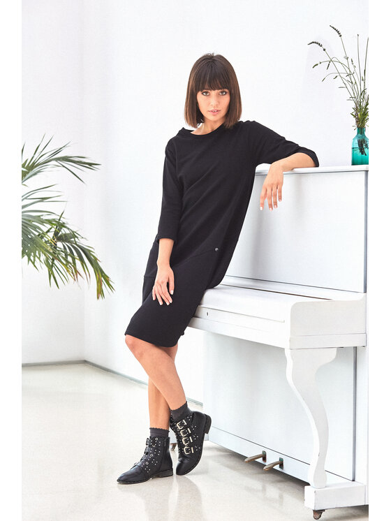 BeWear BeWear Každodenní šaty B083 Černá Baggy Fit