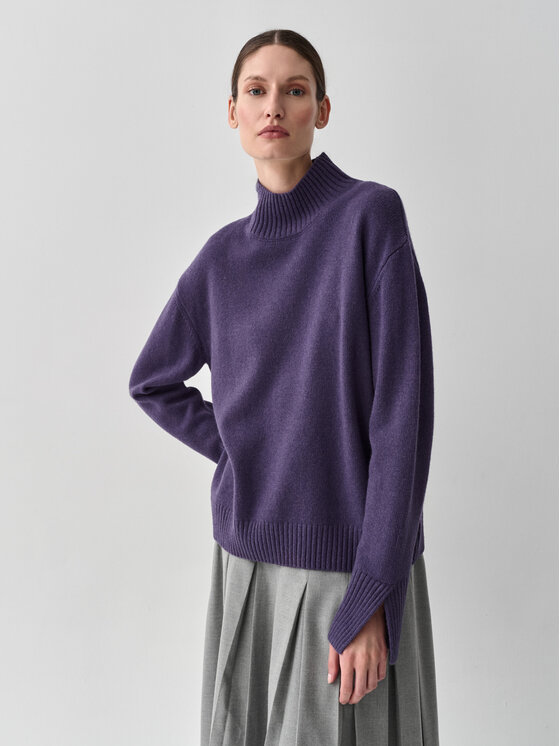 TATUUM TATUUM Sweter LINER 2 Fioletowy Classic Fit