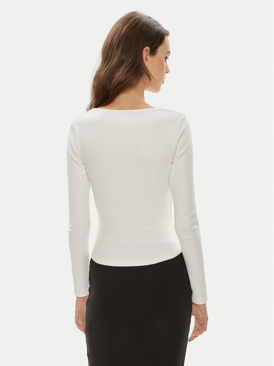 Tommy Jeans Tommy Jeans Halenka DW0DW18425 Écru Slim Fit