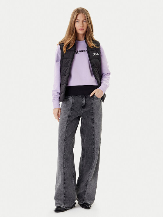 KARL LAGERFELD KARL LAGERFELD Sportovní vesta A1W15048 Černá Regular Fit