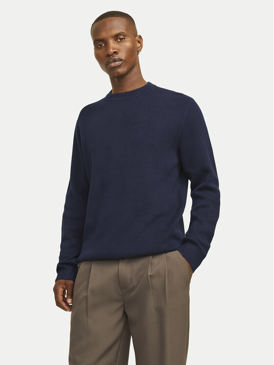 Jack&Jones Jack&Jones Džemper Merino 12216817 Tamnoplava Regular Fit