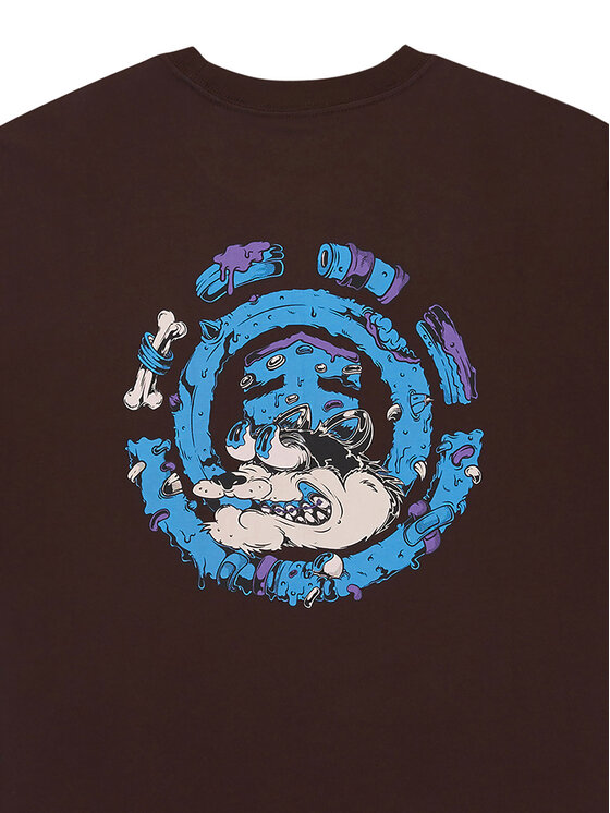 Element Element T-Shirt Bad Doggie ELYZT00560 Καφέ Relaxed Fit