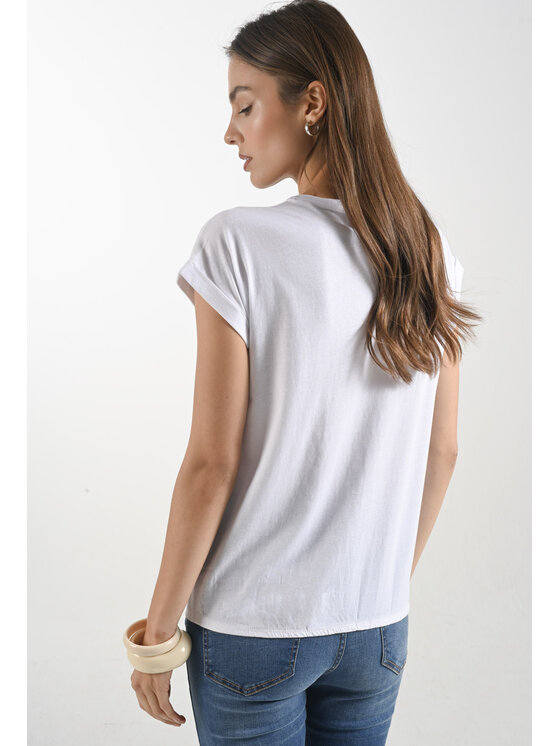 Femestage Femestage Tričko Femestage AB BASE TSH1532-000 Biela Regular Fit