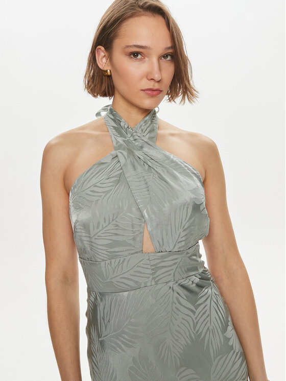 Guess Guess Večerní šaty Sl Aubree W4GK60 WFDF0 Zelená Regular Fit