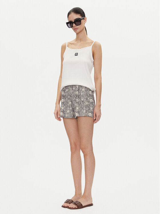 HUGO HUGO Top Rib_Vest 50540056 Écru Regular Fit