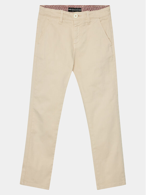 Guess Hlače Iz Tkanine Chino L3BB00 WFPMA Bež Regular Fit