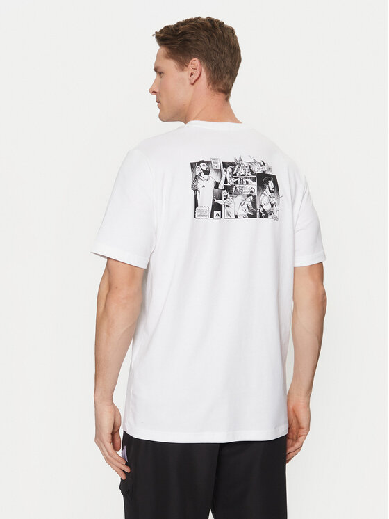 adidas adidas T-särk Messi Icon Graphic JJ1414 Valge Regular Fit