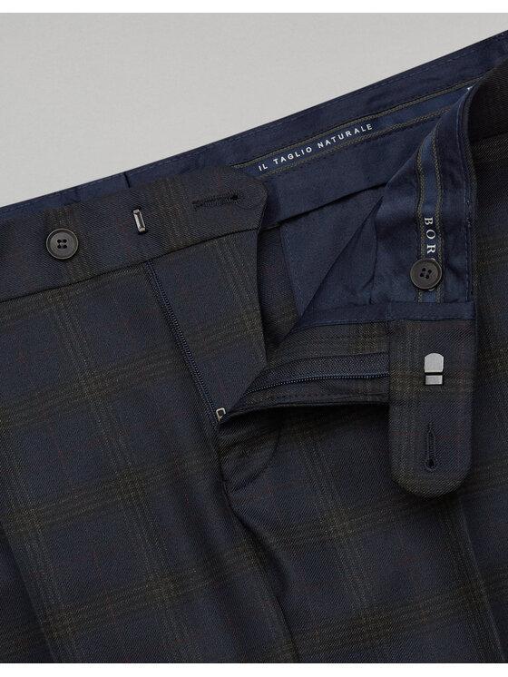 Borgio Borgio Spodnie garniturowe naro Granatowy Slim Fit