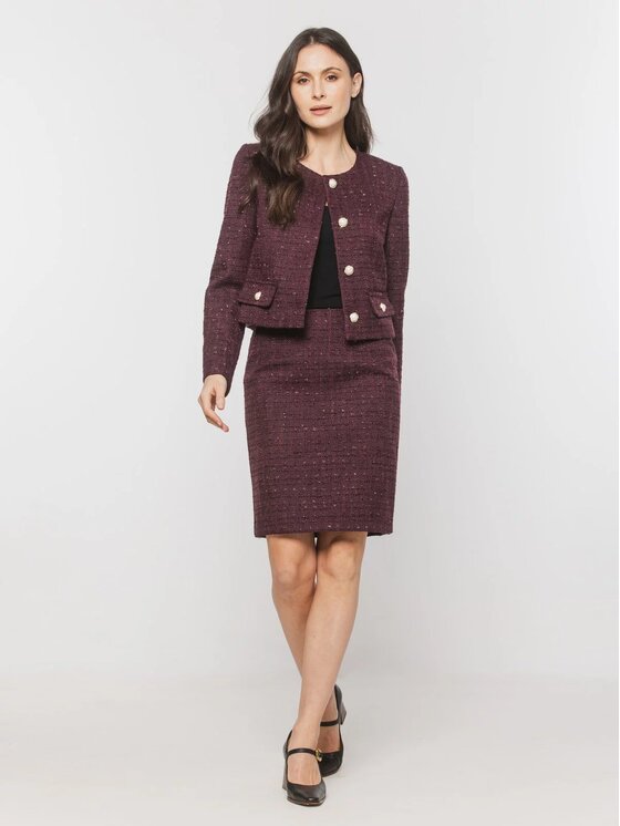 Willsoor Willsoor Marynarka 68187 Bordowy Slim Fit