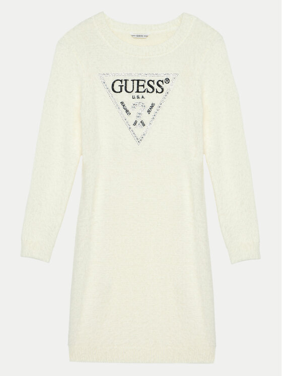 Guess Úpletové šaty J4BK11 Z3K20 Écru Regular Fit