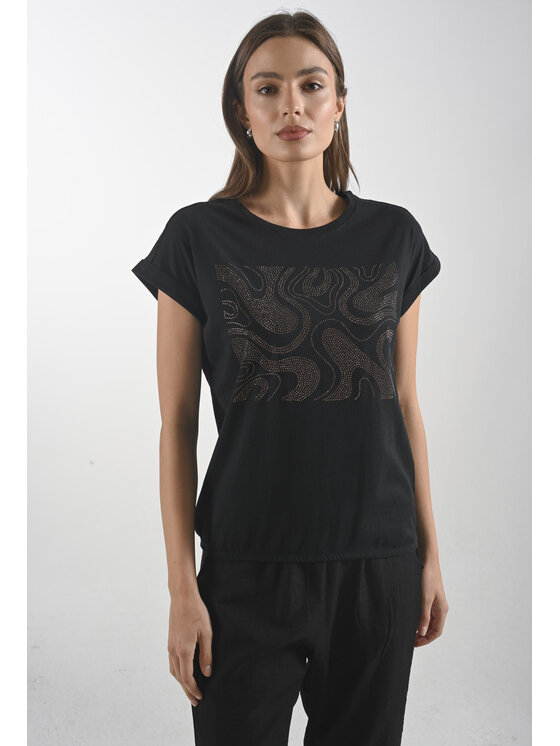 Femestage Femestage T-Shirt Femestage AB BASE TSH1532-020 Černá Regular Fit