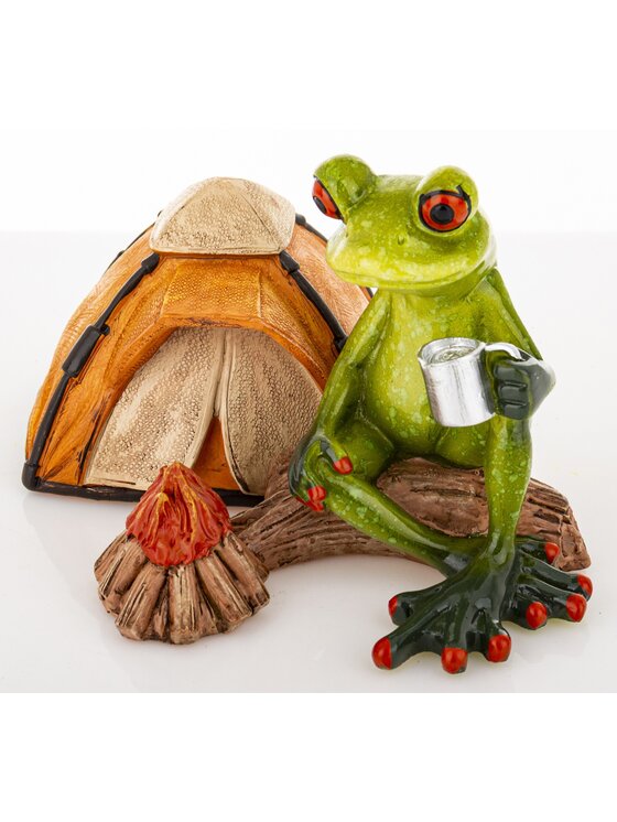MIAhome MIAhome Figurka żaba na kempingu FROGG na biwaku Zielony