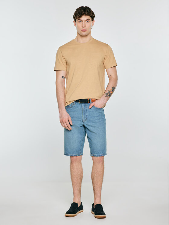BIG STAR BIG STAR T-Shirt TOMES Beżowy Basic Fit