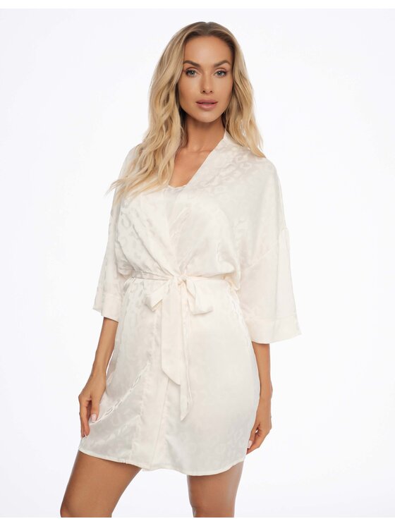 Esotiq Esotiq Szlafrok 41521-01X Biały Relaxed Fit