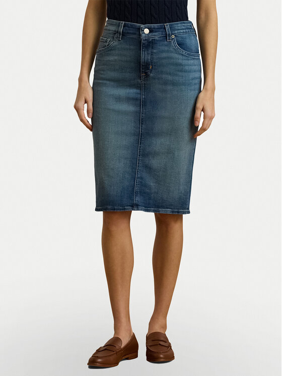 LAUREN RALPH LAUREN LAUREN RALPH LAUREN Džínová sukně 200817846001 Tmavomodrá Straight Fit