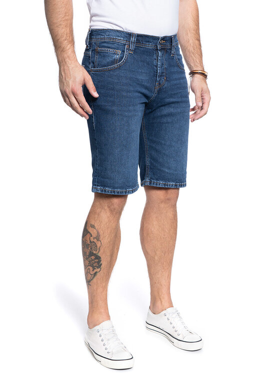 Mustang Mustang Szorty jeansowe CHICAGO SHORT Niebieski Slim Fit