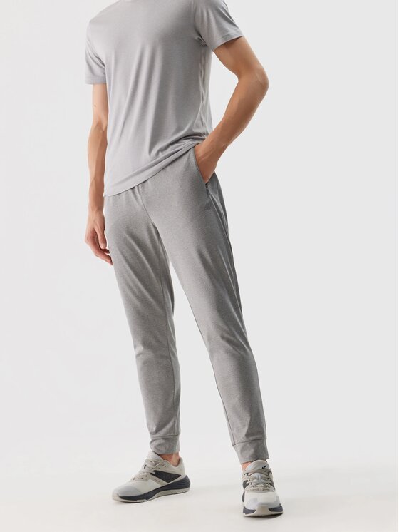4F 4F Kalhoty z materiálu 4FWSS24TFTRM452-27M Šedá Regular Fit