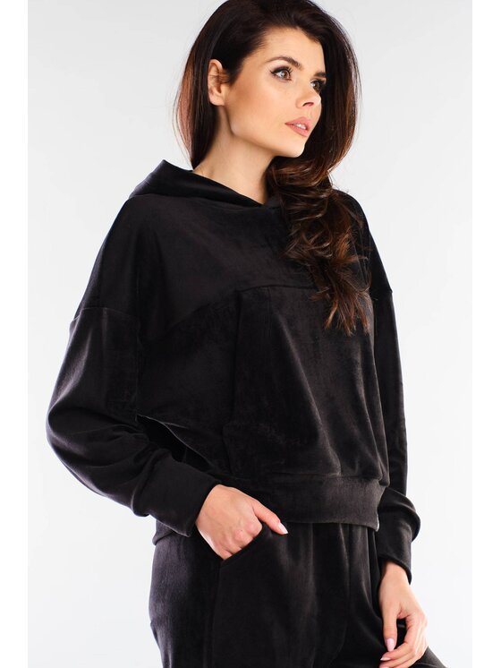 Awama Awama Bluza A412 Czarny Basic Fit