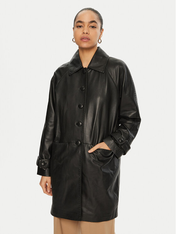Luisa Spagnoli Luisa Spagnoli Geacă de piele Superbo 541221 Negru Loose Fit